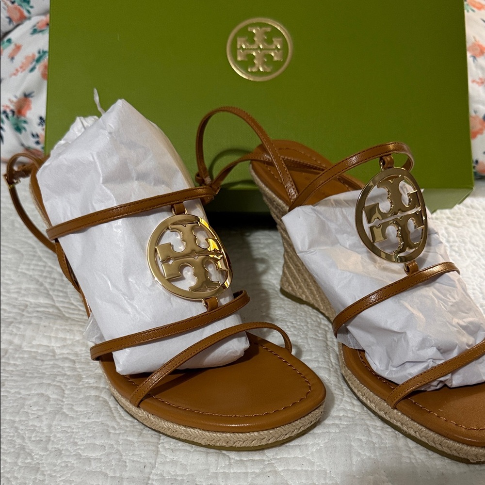 Tory Burch Tan Wedge Sandals